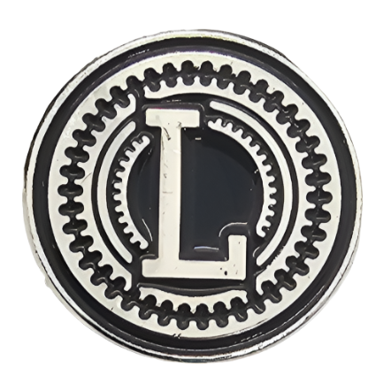 2 x Letters L GRIP MEDALLIONS Real Silver Plated 13 MM