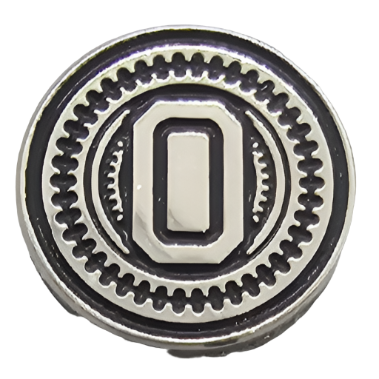 2 x Letters O GRIP MEDALLIONS Real Silver Plated 13 MM