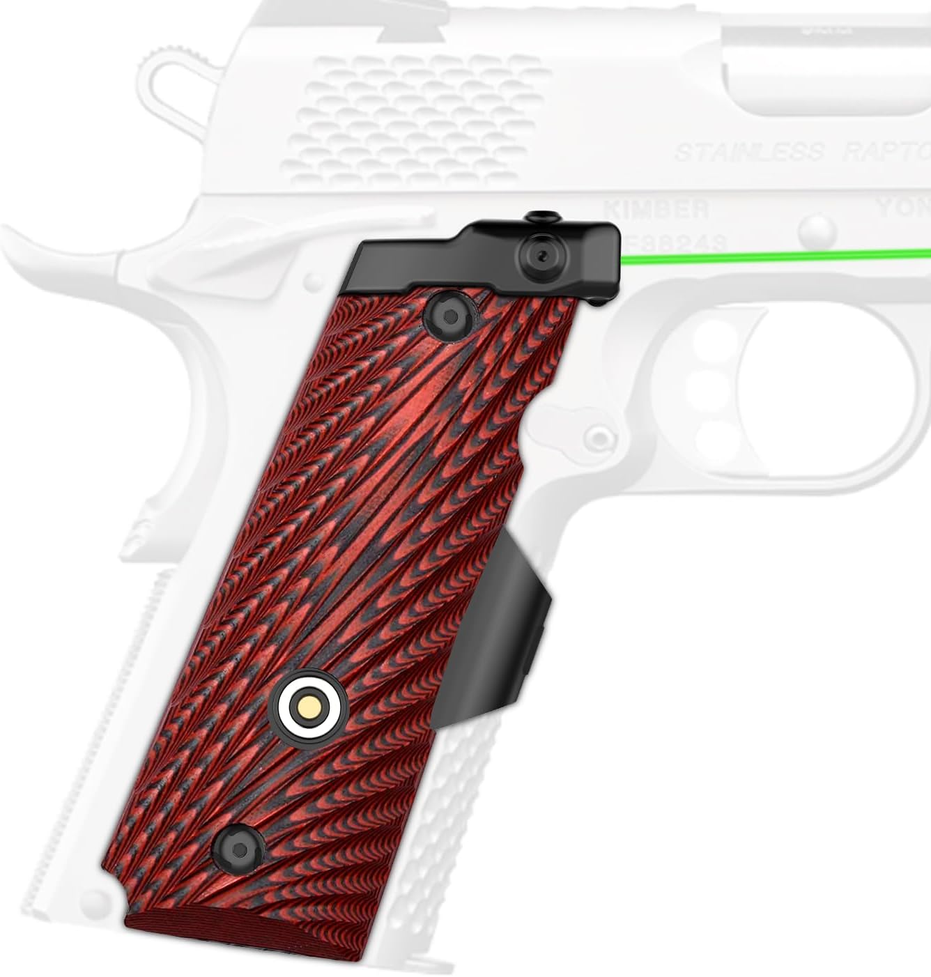 Kimber 1911 Laser Grip Set Pinned Ambi Safety - Stainless Steel, Fits Laser Grips, MPN 4100029, USA Made