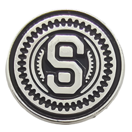 2 x Letters S GRIP MEDALLIONS Real Silver Plated 13 MM