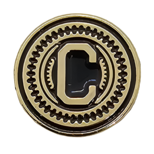 2 x Letters C GRIP MEDALLIONS Real Gold Plated 13 MM