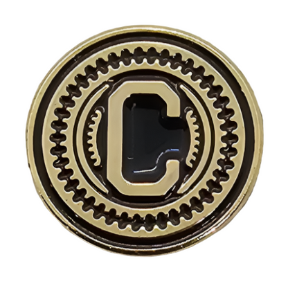 2 x Letters C GRIP MEDALLIONS Real Gold Plated 13 MM