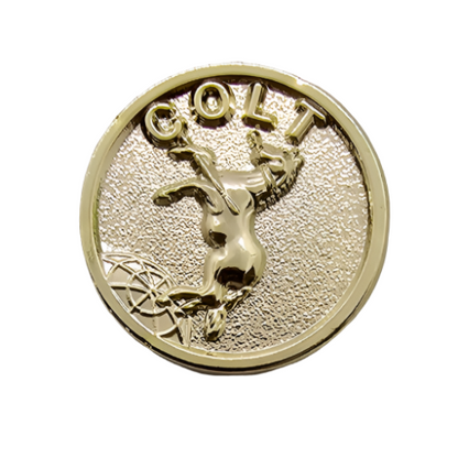 2 x Colt GRIP MEDALLIONS Real Gold Plated 15 MM