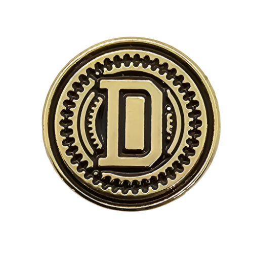 2 x Letters D GRIP MEDALLIONS Real Gold Plated 13 MM