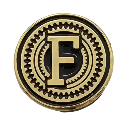 2 x Letters F GRIP MEDALLIONS Real Gold Plated 13 MM