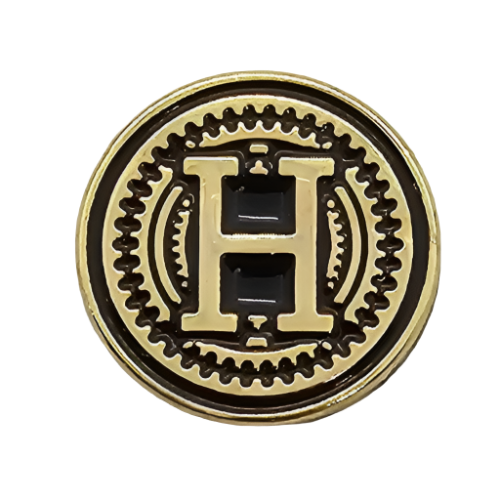 2 x Letters H GRIP MEDALLIONS Real Gold Plated 13 MM