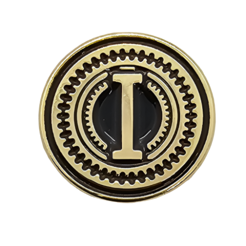 2 x Letters I GRIP MEDALLIONS Real Gold Plated 13 MM