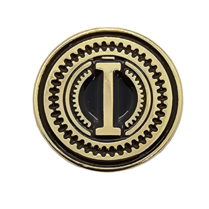 2 x Letters I GRIP MEDALLIONS Real Gold Plated 13 MM