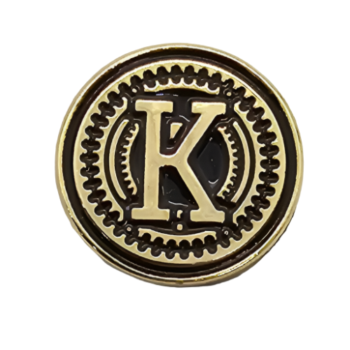 2 x Letters K GRIP MEDALLIONS Real Gold Plated 13 MM