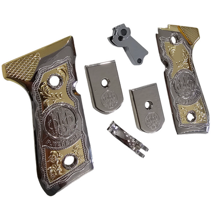 Limited Edition Beretta Parts Kit: Nickel Gold Finish – Elevate Your 92F, 92FS, M9, and 96 Models!