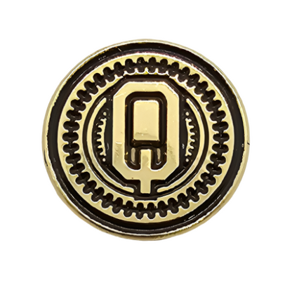 2 x Letters Q GRIP MEDALLIONS Real Gold Plated 13 MM