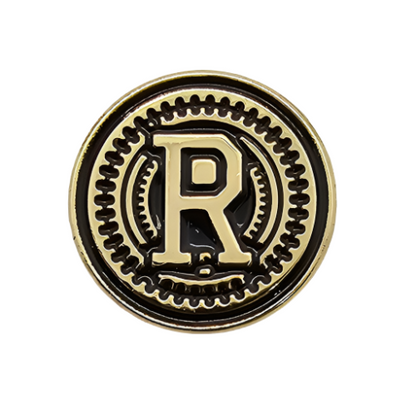 2 x Letters R GRIP MEDALLIONS Real Gold Plated 13 MM