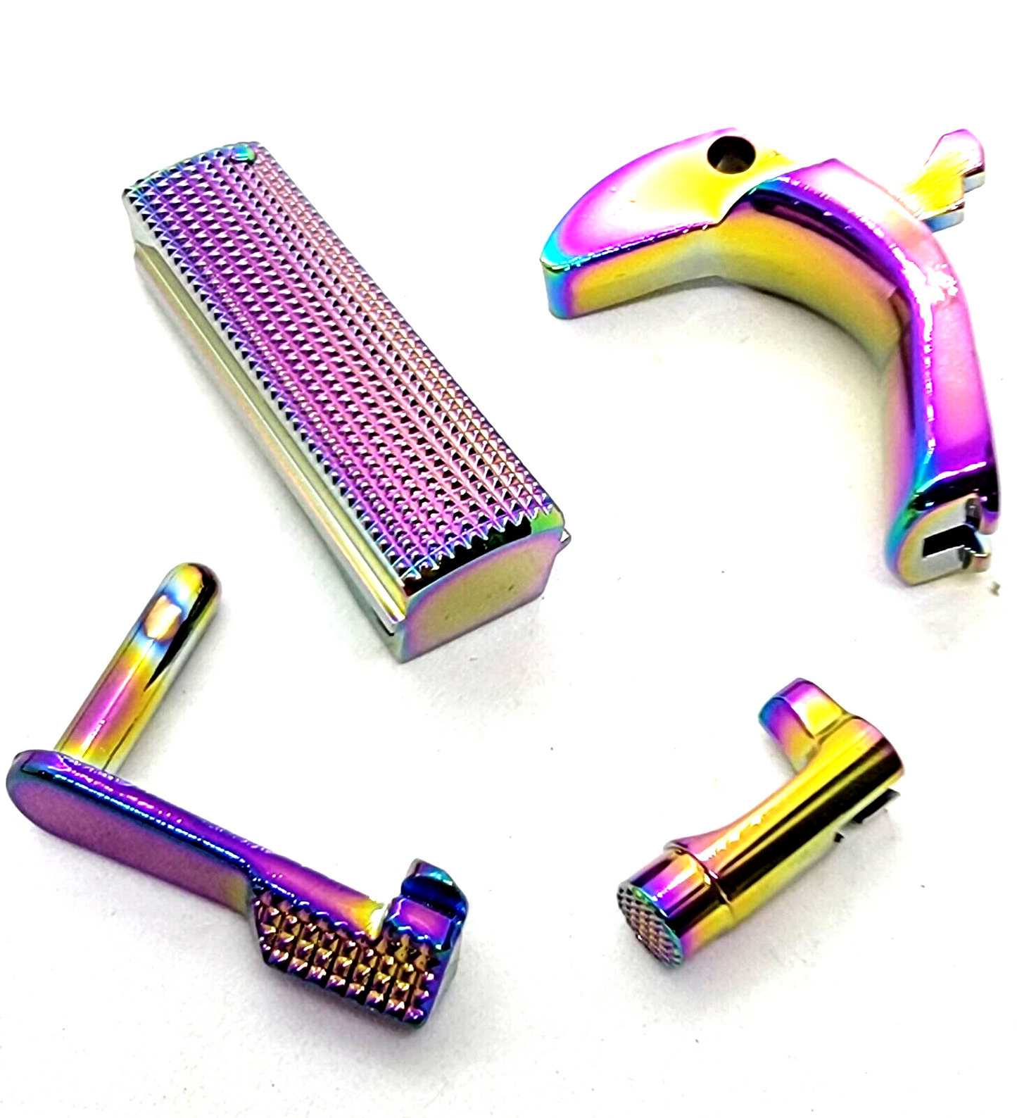 Mag Release, grip safety, Mainspring 1911 full size Polished Titanium