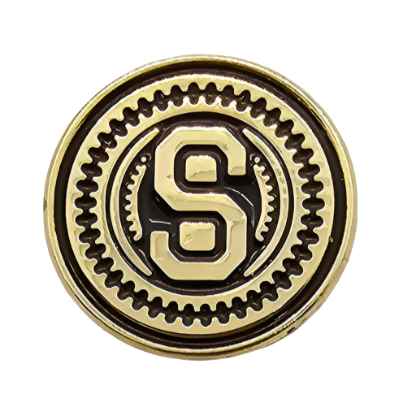 2 x Letters S GRIP MEDALLIONS Real Gold Plated 13 MM