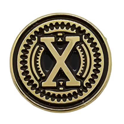 2 x Letters X GRIP MEDALLIONS Real Gold Plated 13 MM