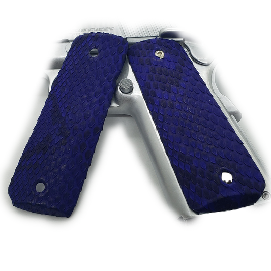 100% Natural Snake Skin 1911 FULL SIZE GRIPS W AMBI CUT