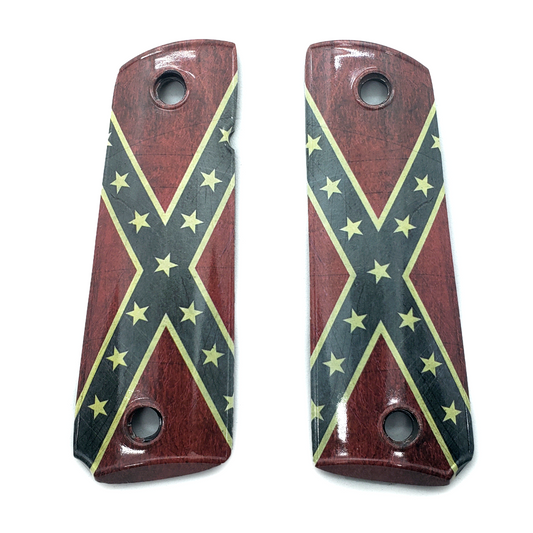 1911 Full Size PISTOL GRIPS DIXIE FLAG Smooth [F28]