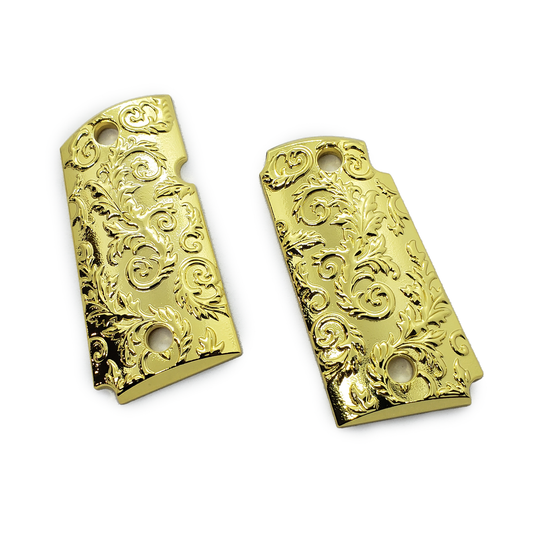 KIMBER MICRO 9MM CUSTOM PISTOL GRIPS Scroll Design Gold T-K012