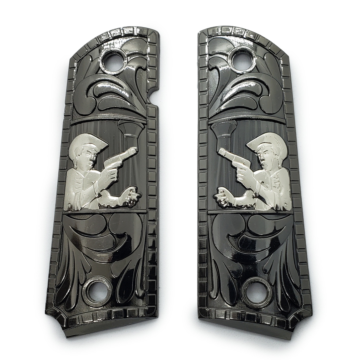 Chalino Sanchez 1911 COLT FULL SIZE  Ambi Cut , Black Gold Plated