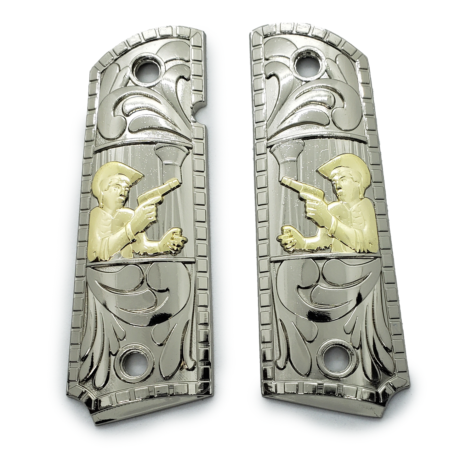 Chalino Sanchez 1911 COLT FULL SIZE  Ambi Cut , Black Gold Plated