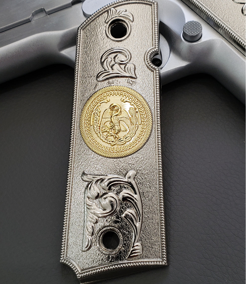 1911 COLT FULL SIZE GOVERNMENT Ambi Cut 2 TONES 24K  NICKEL/GOLD #T-T282