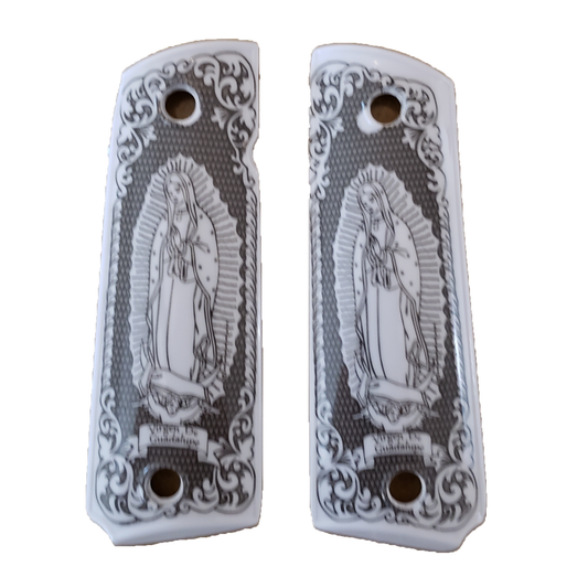 1911 Virgin Mary Lady of Guadalupe  Full Size ivory grips W Ambi Cut & Screws , T-T903