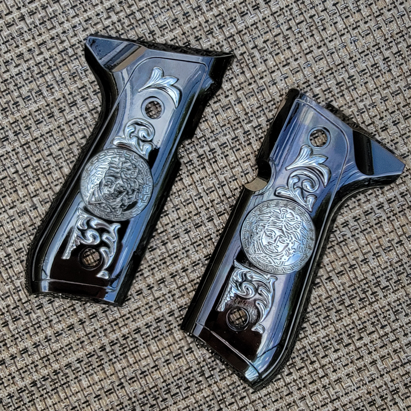 Beretta  Medusa GRIPS 92/96 Series Pistols 92F, 92FS, M9, 96 Black Nickel  #T-TM390