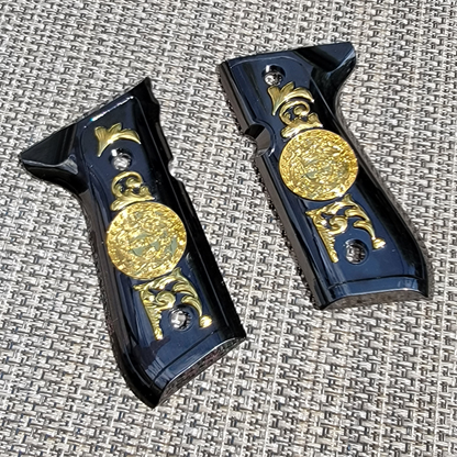 Beretta  Medusa GRIPS 92/96 Series Pistols 92F, 92FS, M9, 96 Black Gold  #T-TM391