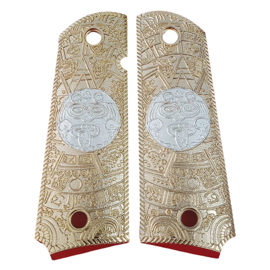 1911 FULL SIZE Aztec Grips Gold Ambi Cut #T-T786