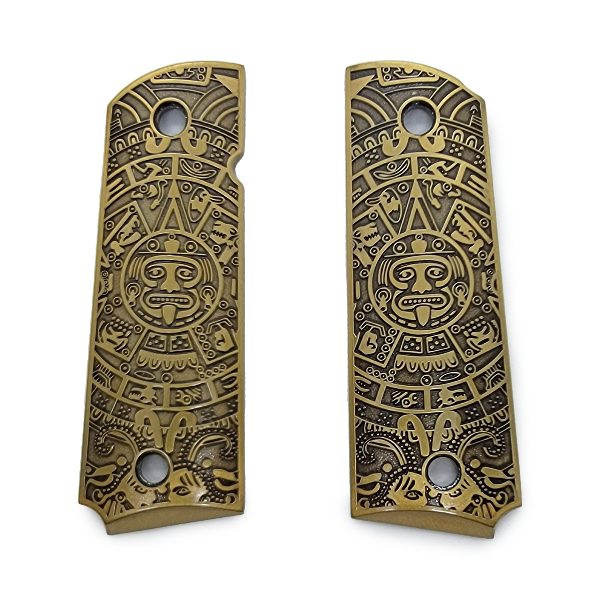 1911 FULL SIZE Grips Aztec Calendar W Ambi Cut – Cander Trade LLC 1911 FULL SIZE Grips Aztec Calendar W Ambi Cut – Cander Trade LLC