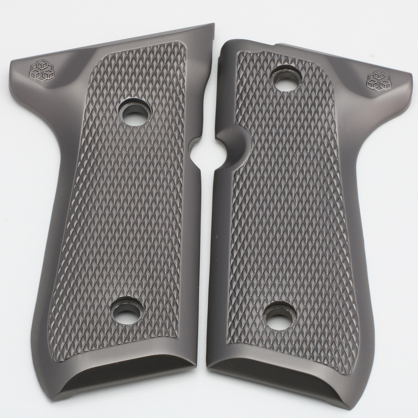 Beretta Grips PEWTER GRIPS 92/96 Series Pistols 92F, 92FS, M9, 96 Brushed Nickel screws included