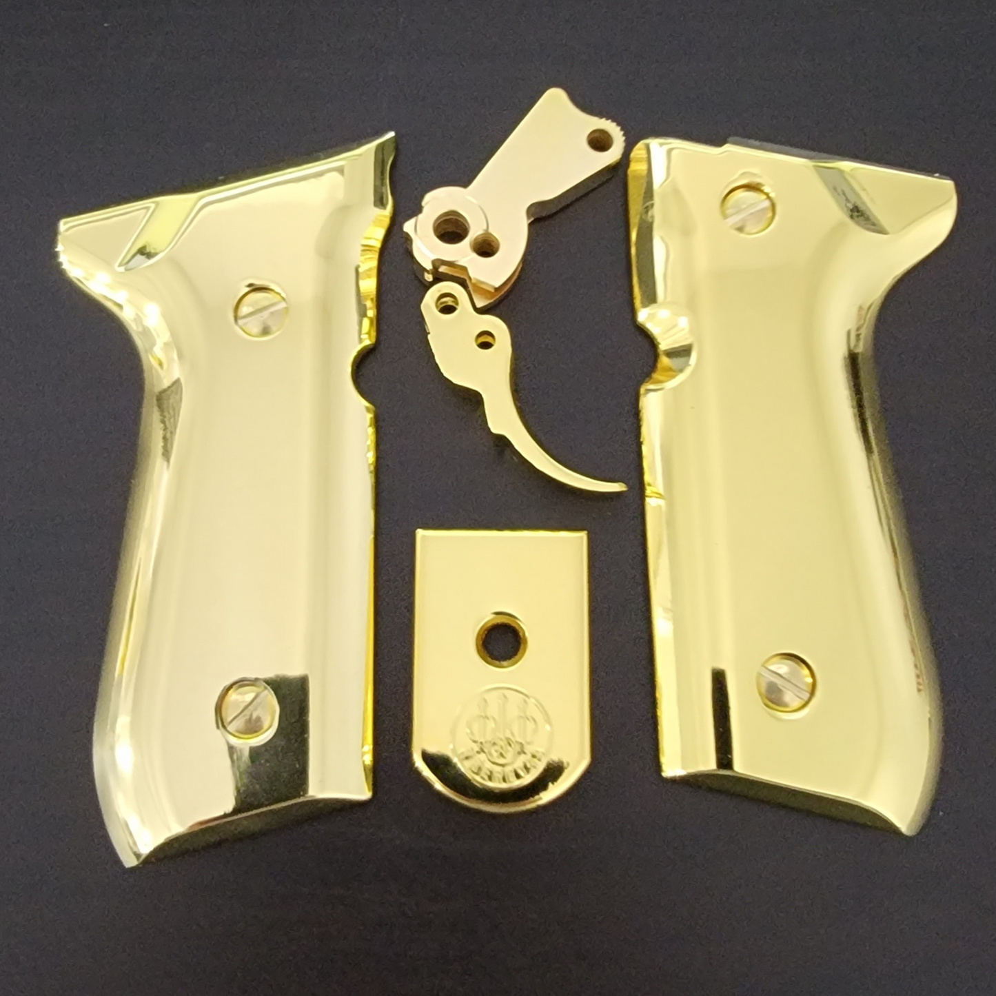 Combo Beretta Trigger 92F Metal Grips Beretta 92F, 92FS, M9, 96 Models 24K Gold