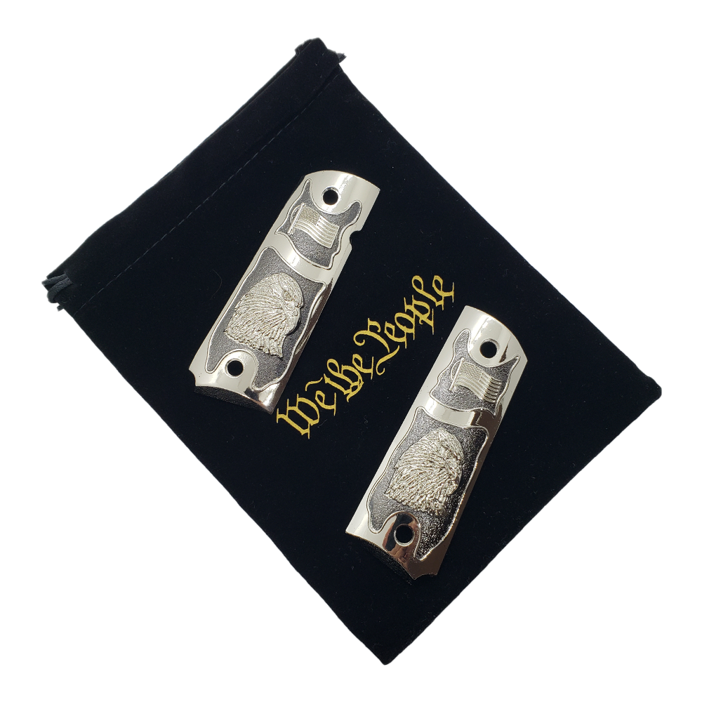 Metal 1911 GRIPS Full size Bald Eagle US Flag Grip