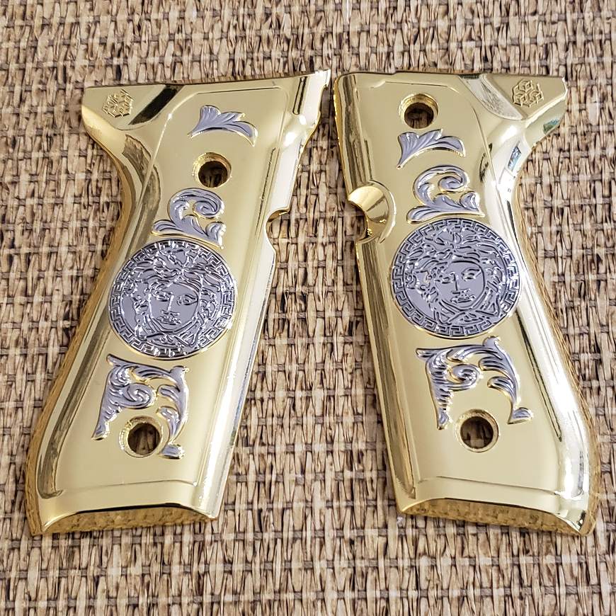 Beretta GRIPS 92/96 Series Pistols 92F, 92FS, M9, 96 Gold Nickel  #T-T390