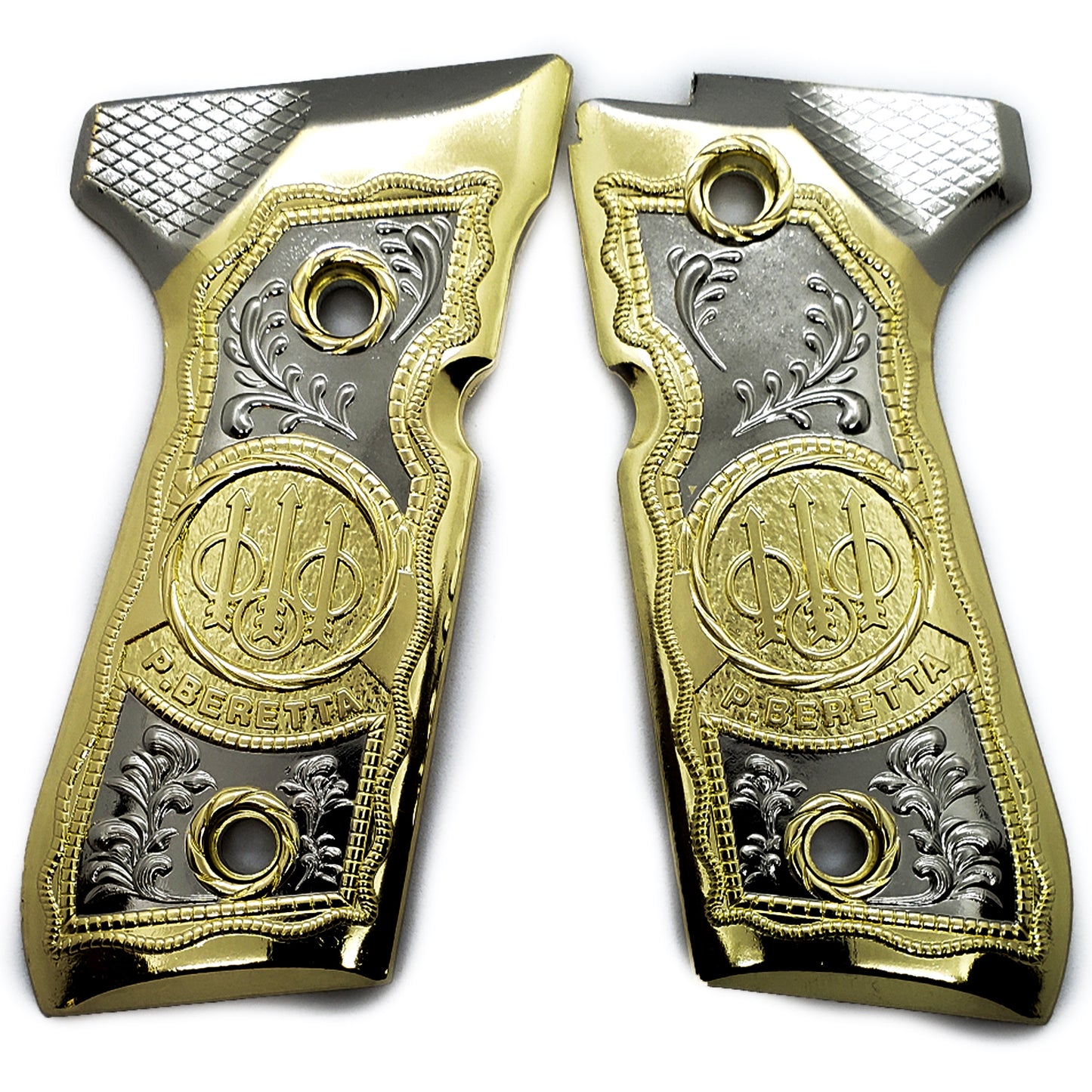 Thin Beretta  GRIPS 92/96 Series Pistols 92F, 92FS, M9, 96 Gold/Silver  #T-T1391