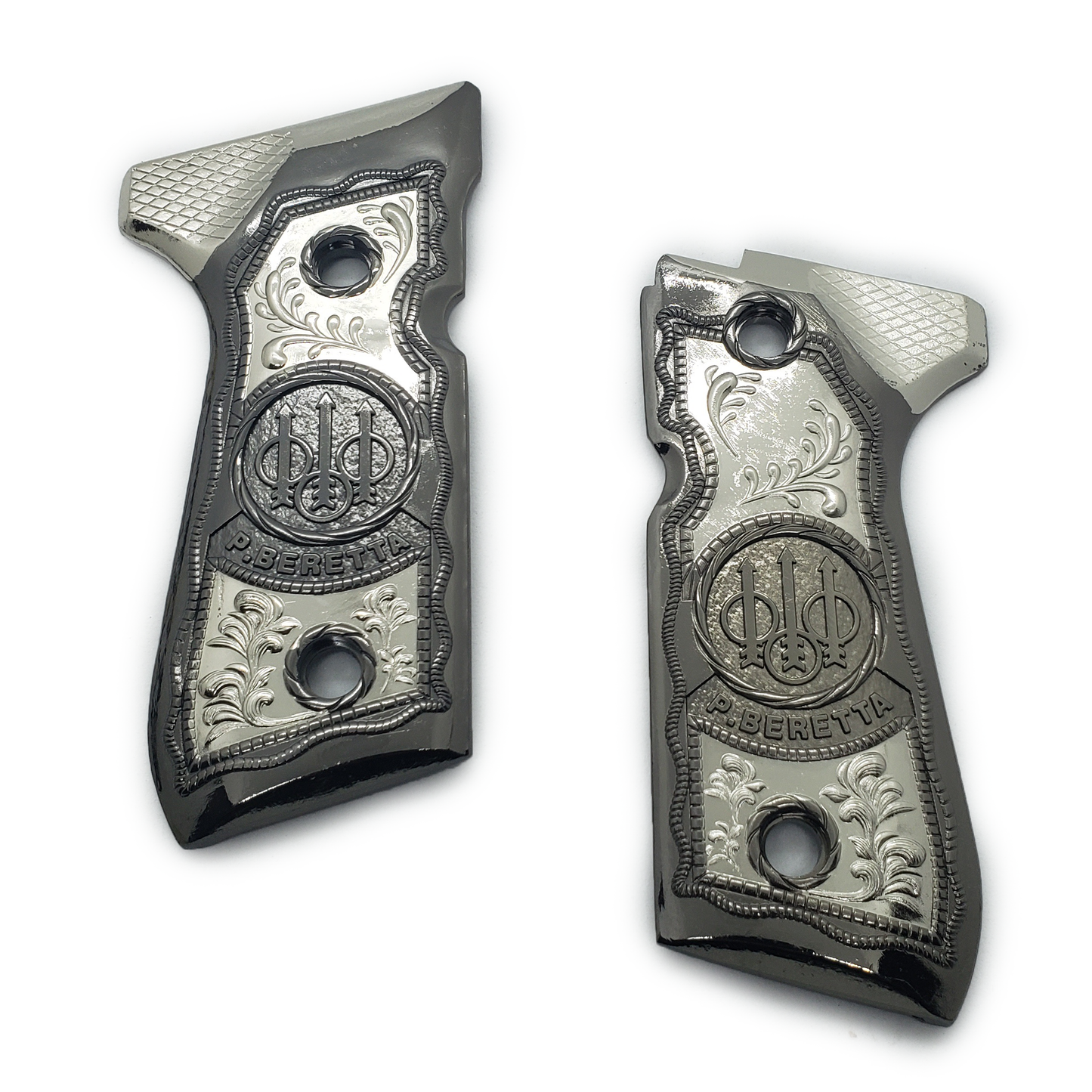 Custom Beretta GRIPS 92/96 Series 92F, 92FS, M9, 96 Black Nickel