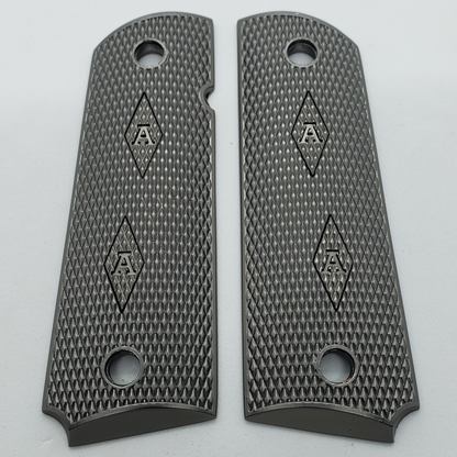1911 Full Size Grips With Initials Black