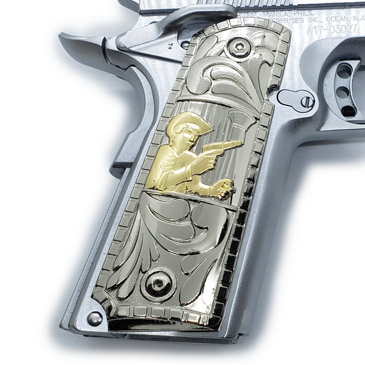 Chalino Sanchez 1911 COLT FULL SIZE  Ambi Cut , Nickel Gold Plated