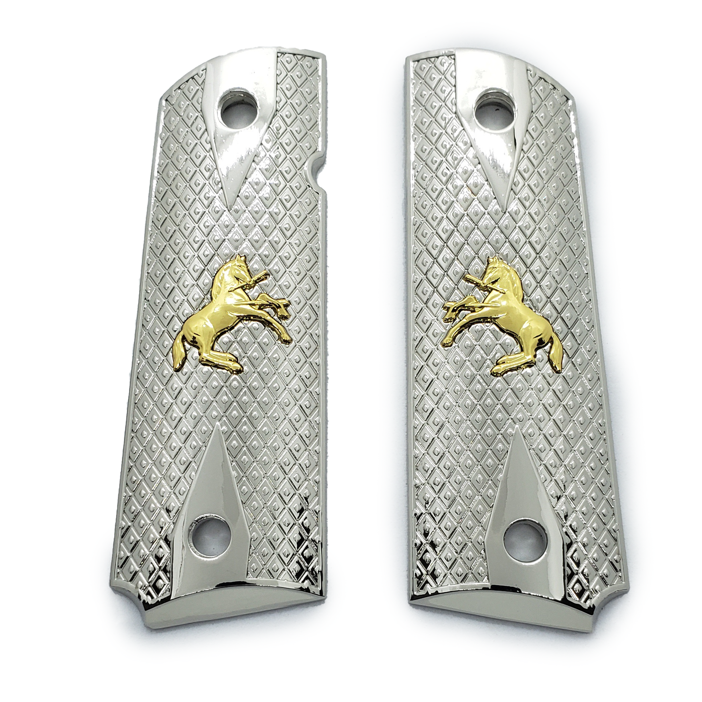 1911 Full Size Double Diamond Gold Nickel Rampant