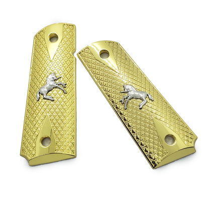 1911 Full Size Double Diamond Gold Nickel Rampant