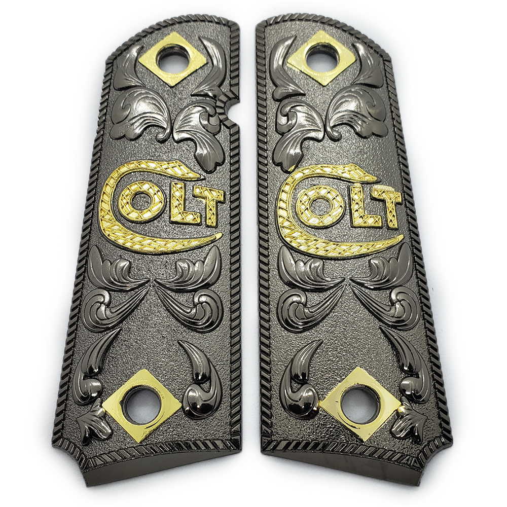 1911 COLT FULL SIZE  Ambi Cut 2 TONES  Black/Silver #T-T643