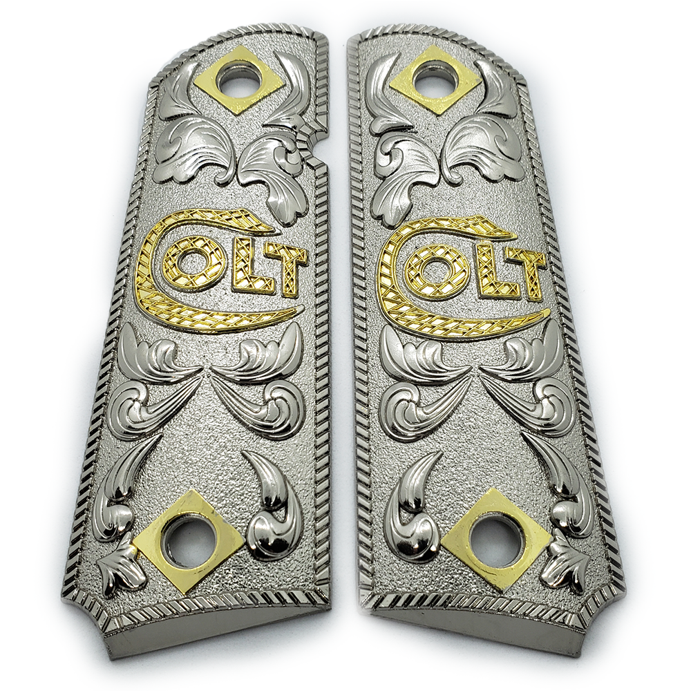 1911 COLT FULL SIZE  Ambi Cut 2 TONES  Black/Silver #T-T643