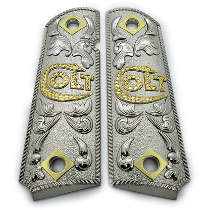 1911 COLT FULL SIZE  Ambi Cut 2 TONES  Black/Silver #T-T643