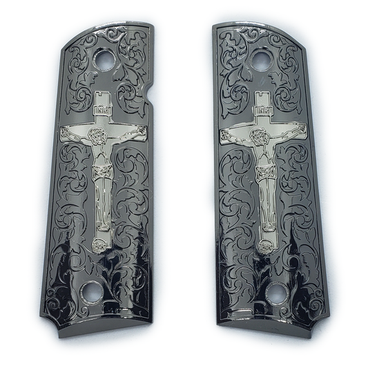Full Size 1911 GRIPS - Metal - Jesus W Ambi Safety #T-T449
