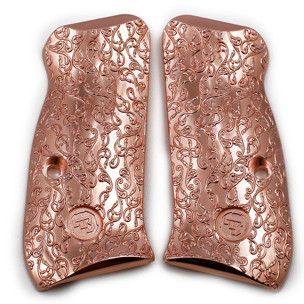 CZ 75 85 Compact Scroll Grips Rose Gold Plated
