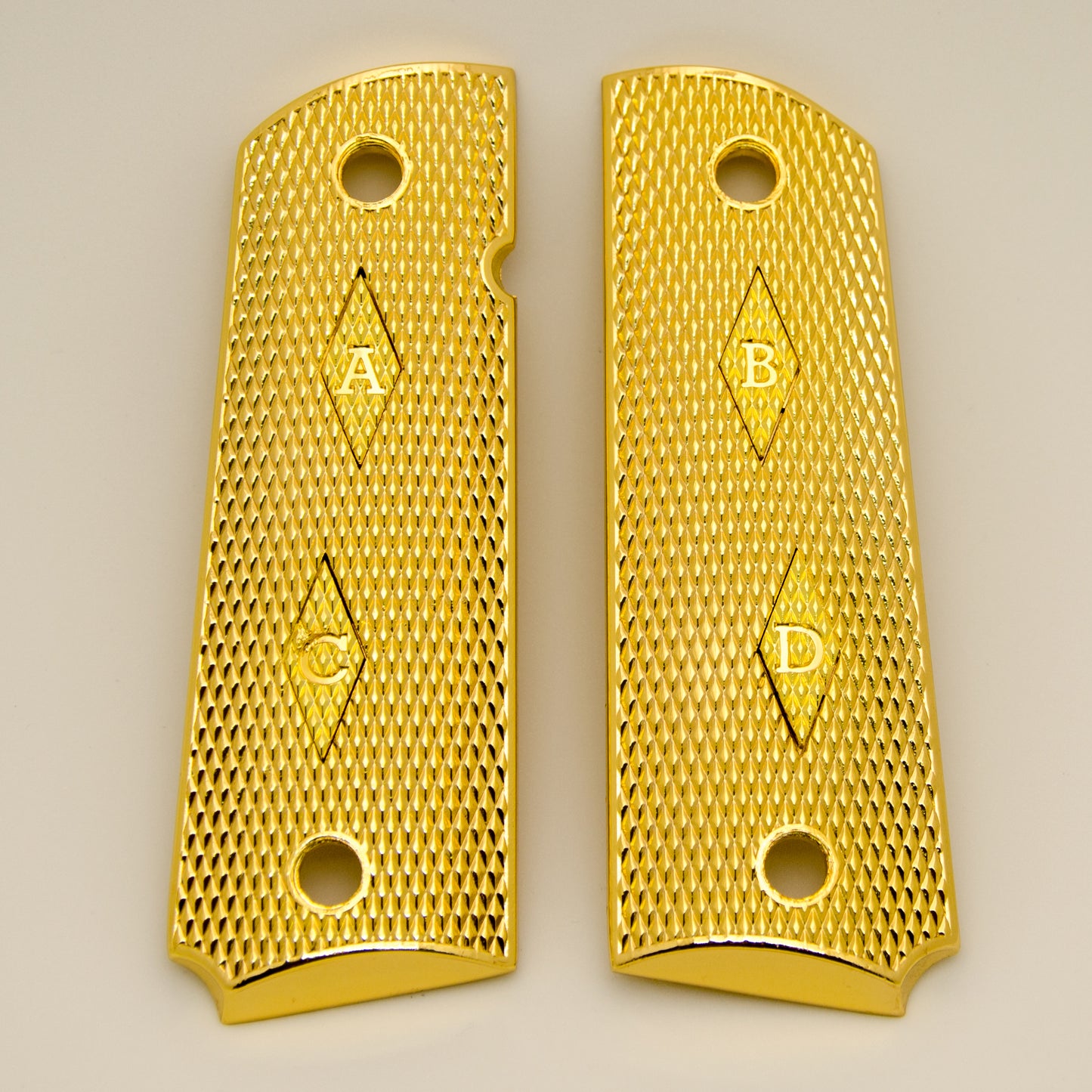 1911 Full Size Grips With Initials Gold, Nickel or Black Plated