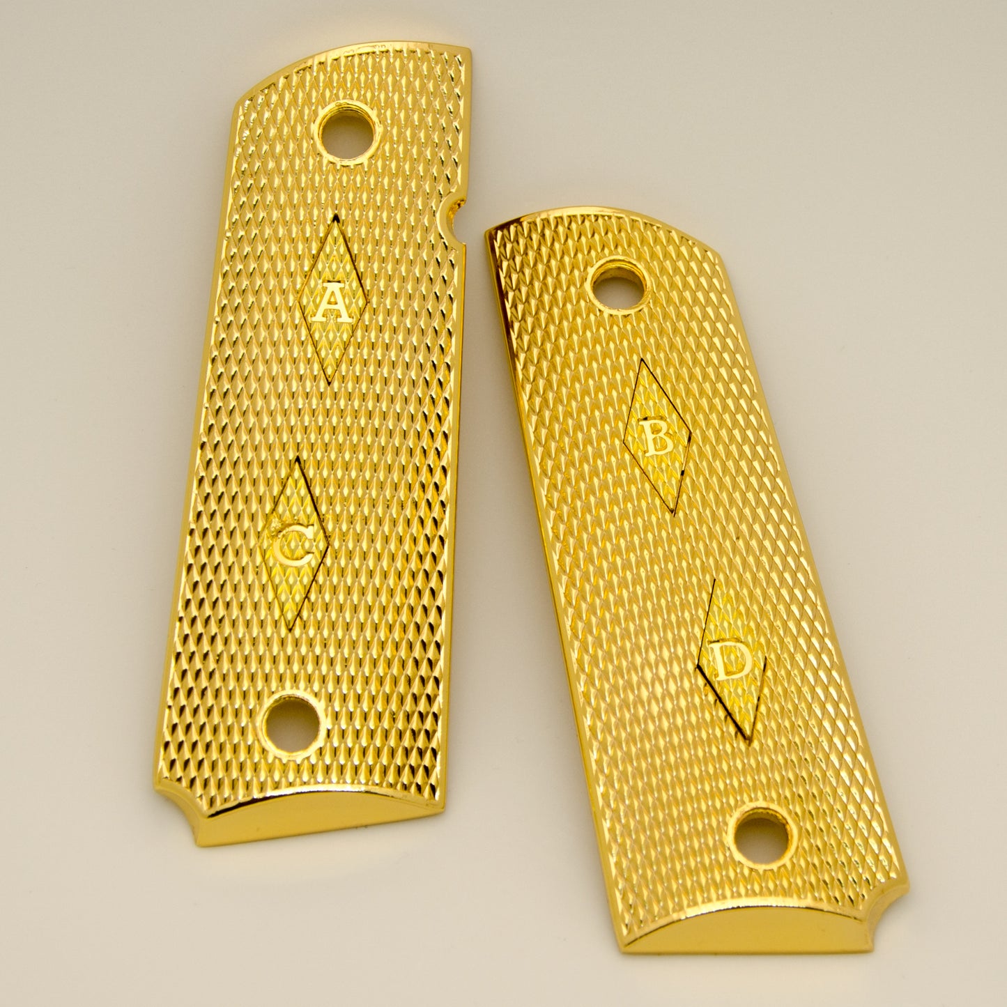 1911 Full Size Grips With Initials Gold, Nickel or Black Plated