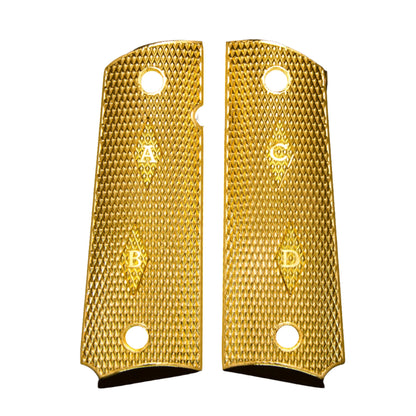 1911 Full Size Grips With Initials Gold Plated