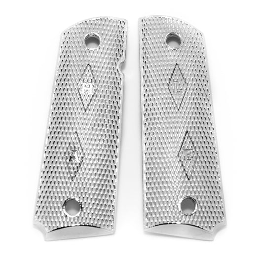 1911 Full Size Grips With Initials Gold, Nickel or Black Plated