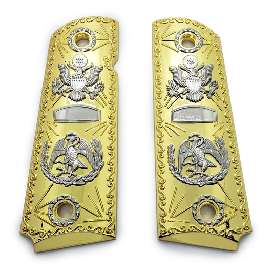 1911 Grips Gold Nickel Plated CACHA  #T-M102